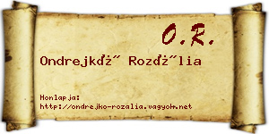 Ondrejkó Rozália névjegykártya